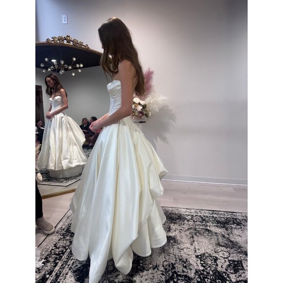 NWOT Madison James MJ1109 Fialma Satin Ball Gown Wedding Dress Strapless Corset - Picture 10 of 11